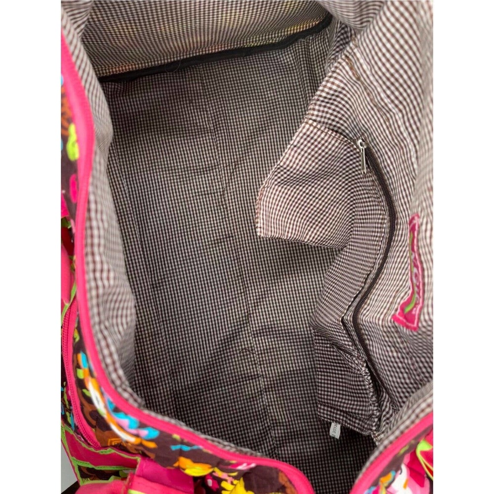 NGIL Vibrant Owl And Floral Print Quilted Brown Pink - Picture 11 of 11